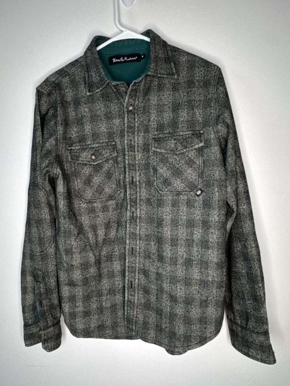 Deus Ex Machina Men's Plaid Button-Up Long Sleeve Shirt Jacket